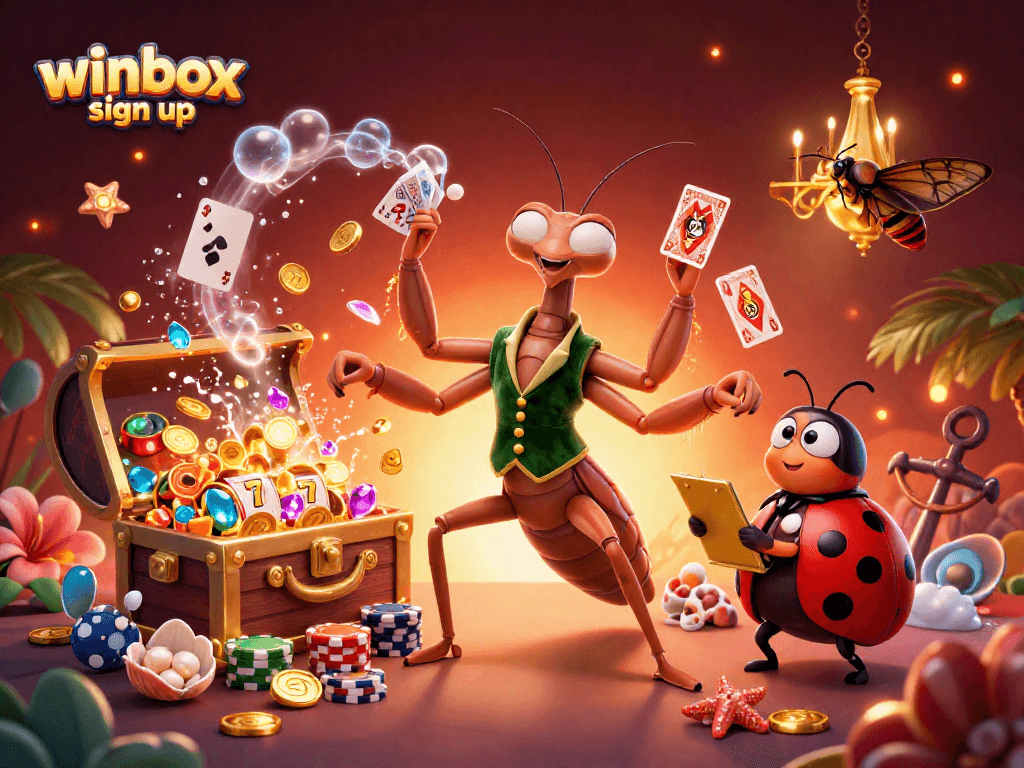 Engage with the vibrant winbox sign up scene featuring a whimsical casino atmosphere.