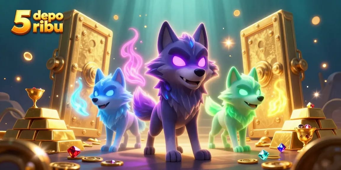 Experience thrilling wins at slot depo 5 ribu with vibrant 3D wolves and treasures!