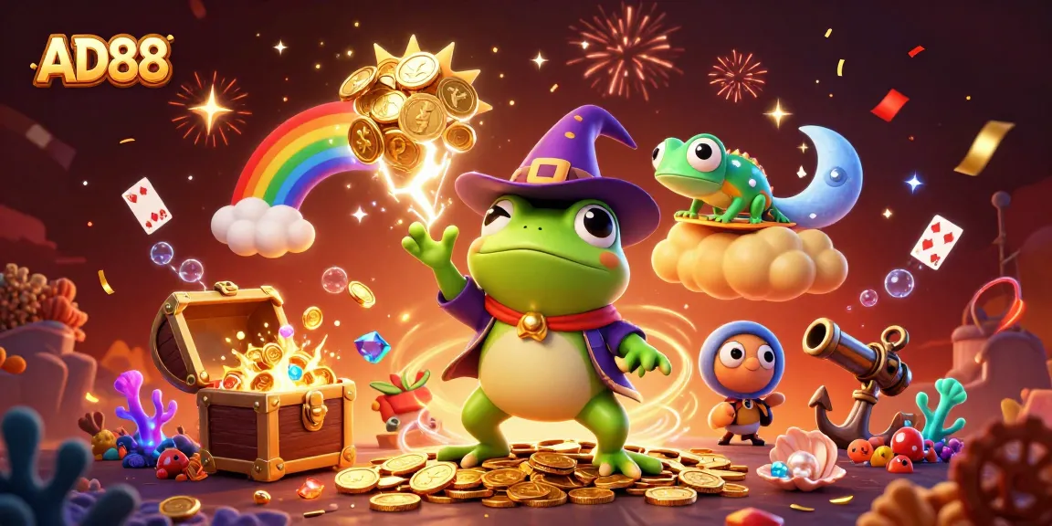 Experience thrilling gameplay at AD88 with our vibrant 3D casino illustration showcasing exciting elements.