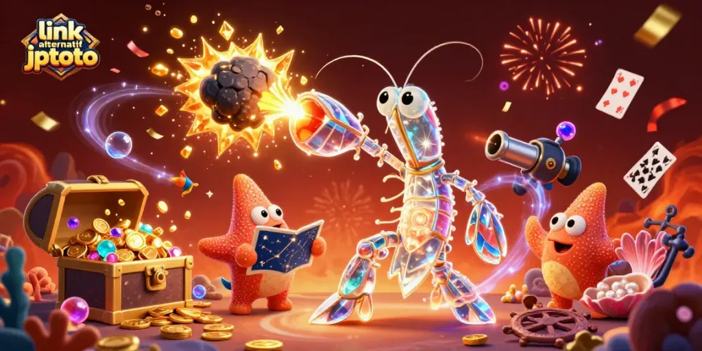 Engage with link alternatif jptoto as a galactic samurai mantis shrimp breaks through an asteroid for treasures.