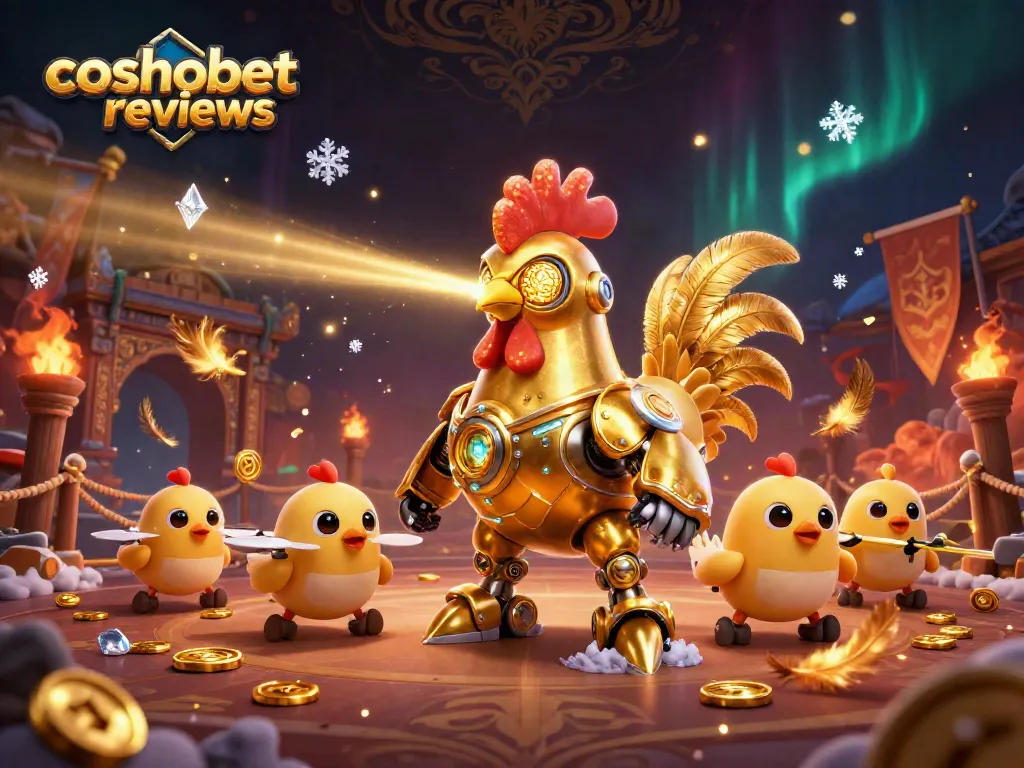Engage with cosmobet reviews featuring a dynamic 3D cartoon scene of futuristic gaming elements.