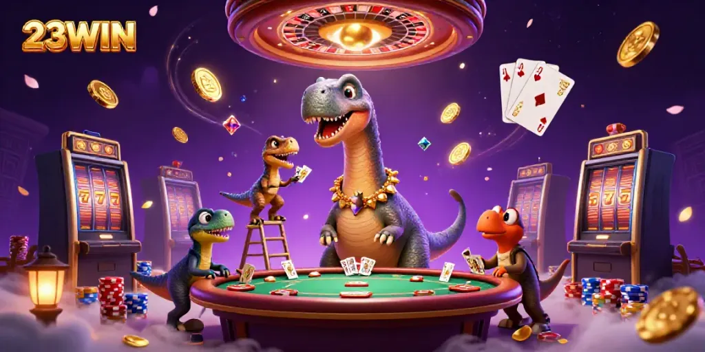 Experience the thrill of winning with 23WIN at this vibrant casino scene!