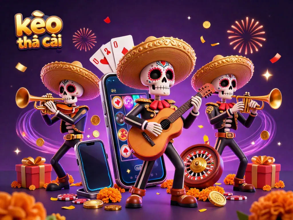 Experience the excitement of kèo nhà cái with a vibrant mariachi band celebrating amidst gambling elements.