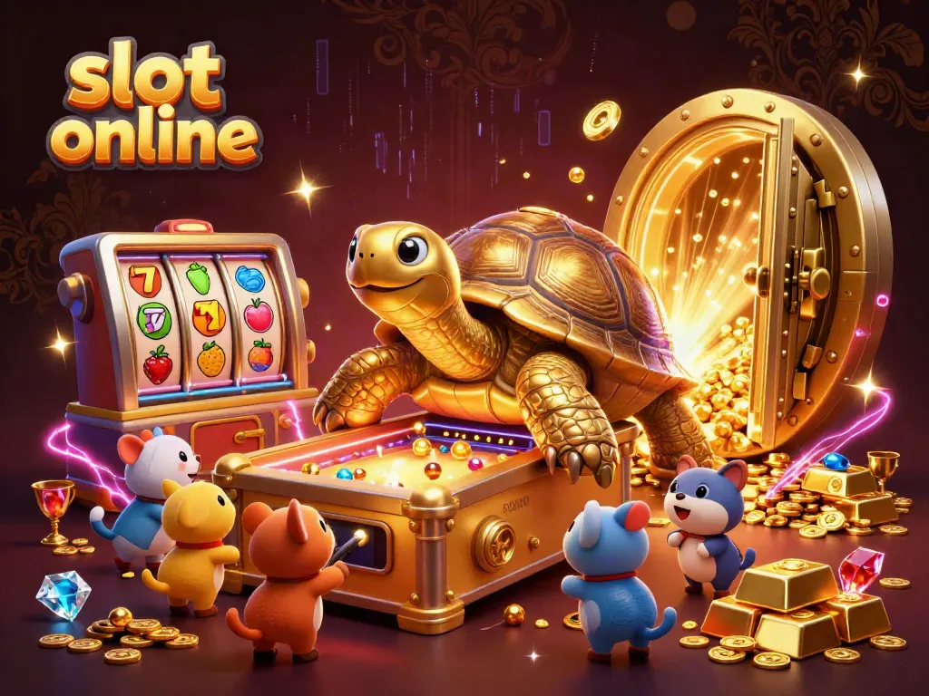 Experience thrilling spins with slot online as golden tortoises and fruits come alive