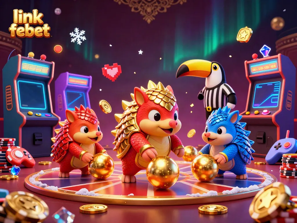 Engage in thrilling fun at link febet with colorful pangolins rolling through poker chips.