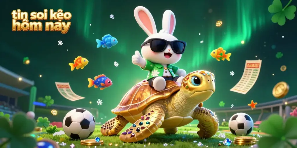 Engage with tin soi kèo hôm nay for top betting insights featuring a lucky rabbit and golden turtle.