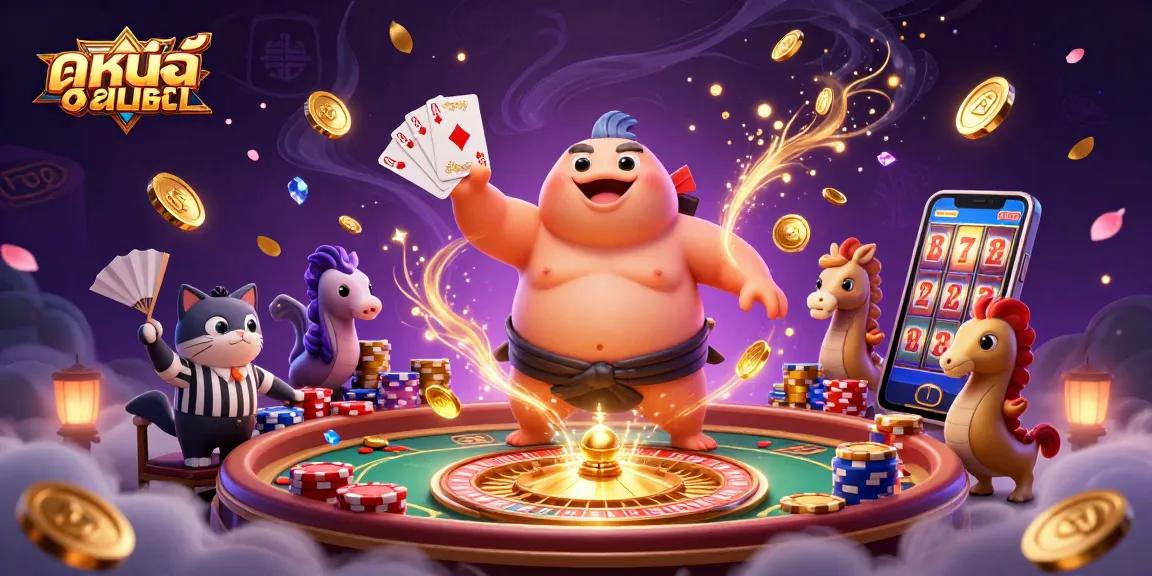 Experience ดูหนังออนไลน์ in a vibrant underwater casino ambiance with fugu and catfish characters.