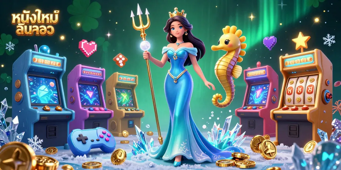 Engage with หนังใหม่ชนโรง through a vibrant, immersive gaming scene showcasing a regal figure and treasures.