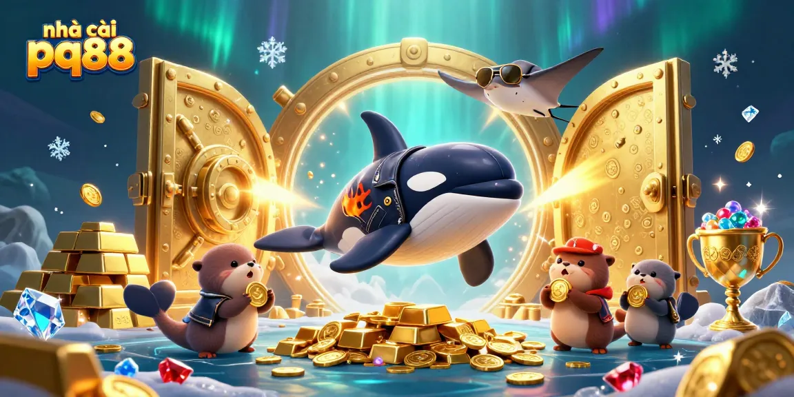 Experience thrilling wins with nhà cái pq88 in this vibrant underwater casino adventure illustration.