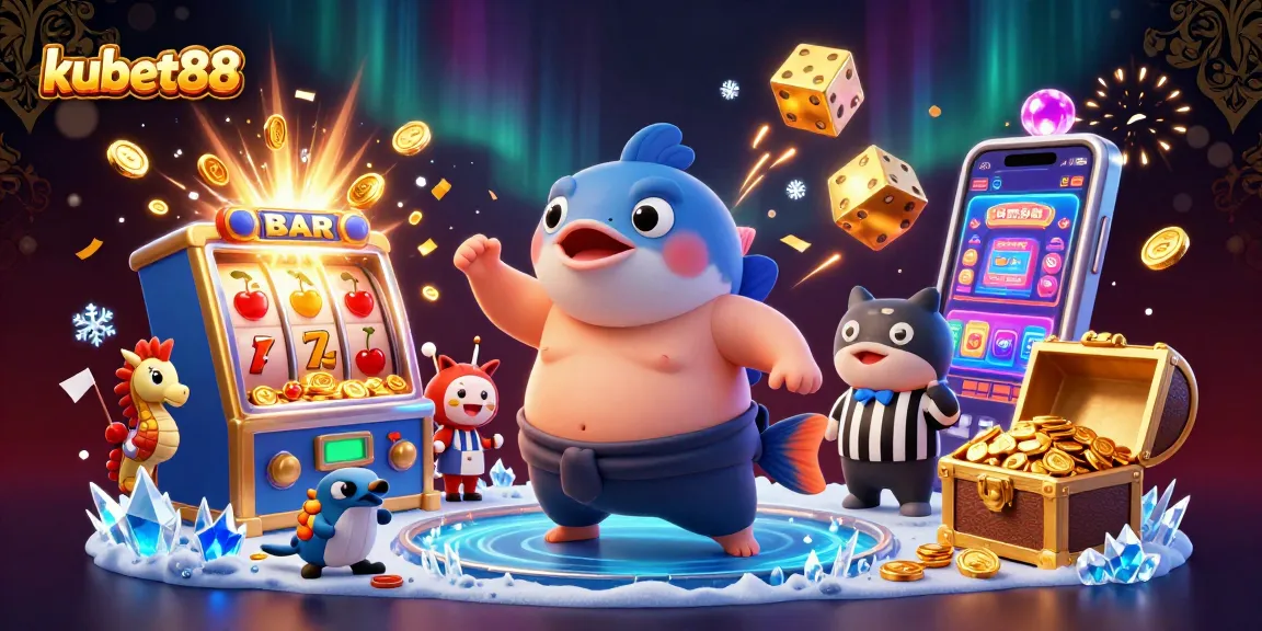Experience the thrill of kubet88 with vibrant casino elements, jackpot explosions, and a lively underwater setting.