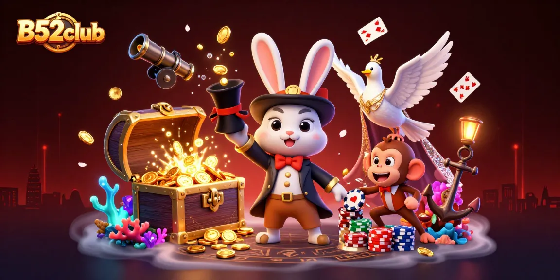 Engage with the B52club experience through magical games and vibrant casino elements.