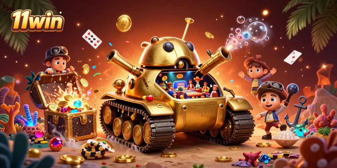 Experience thrilling gaming action at 11win with our vibrant casino-themed illustration.