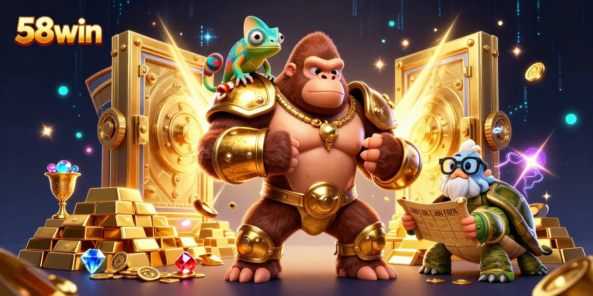 Experience thrilling adventures with 58win's vibrant casino world featuring powerful characters and treasure!