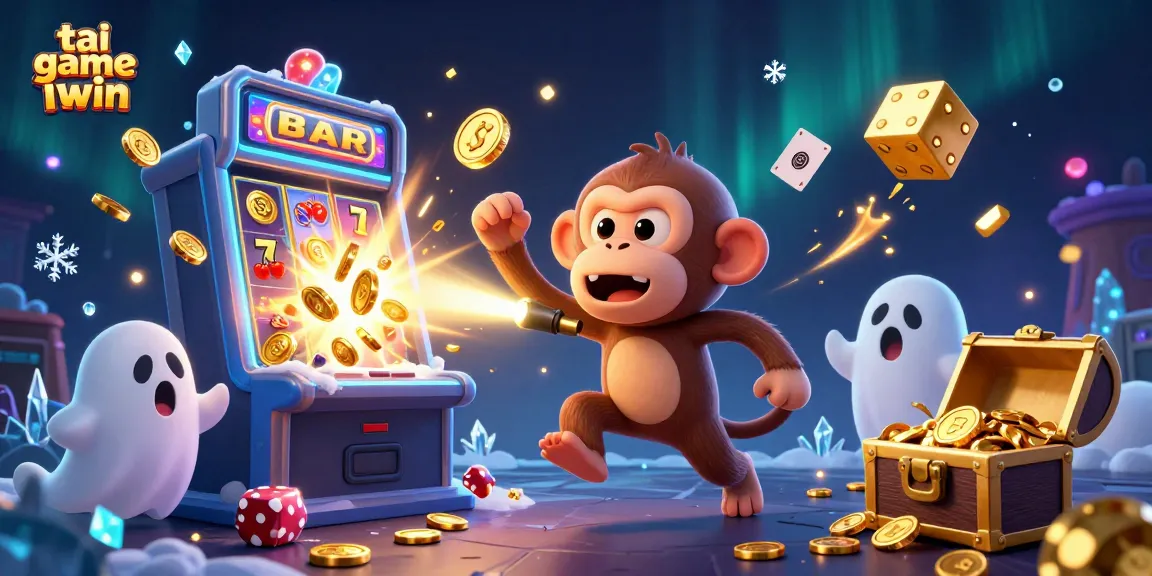 Engage in thrilling gameplay with tai game iwin, surrounded by golden coins and a vibrant casino atmosphere.