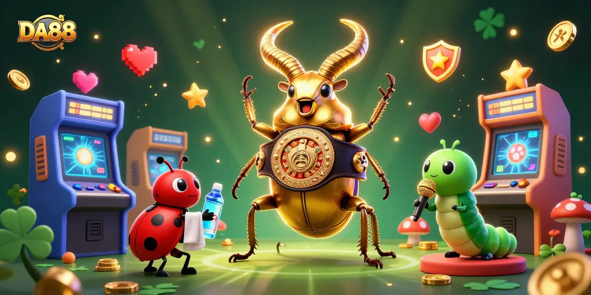 DA88 showcases an exciting casino-themed battle with vibrant characters amidst action-packed gaming elements.