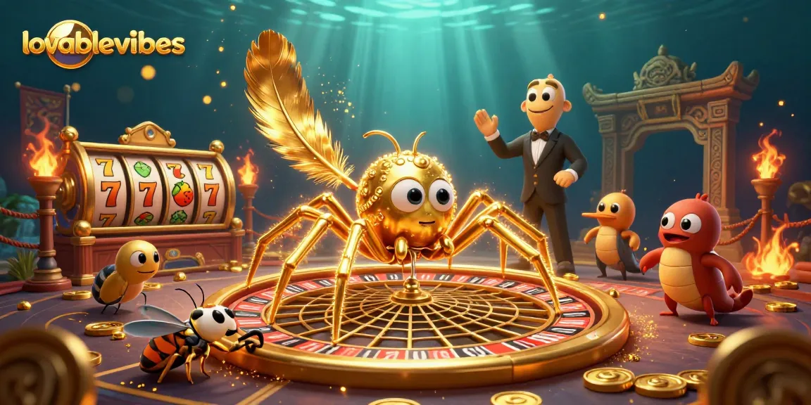 Experience thrilling gaming action with lovablevibes as the golden spider spins a roulette web filled with excitement.