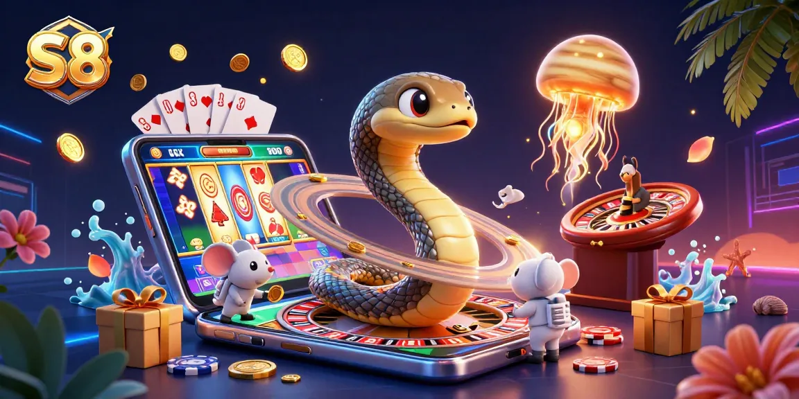 S8 gamers enjoy a vibrant casino atmosphere with cosmic characters and dynamic gambling action